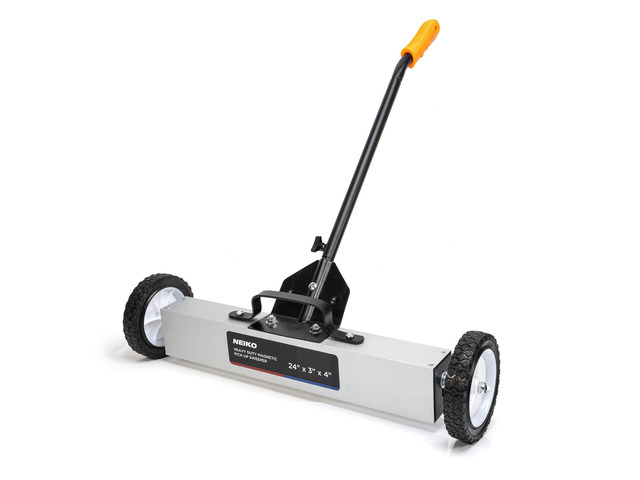 53416A 24 Rolling Magnetic Sweeper with Wheels, 50 Pound Capacity, Adjustable Handle & Floor Magnet Clearance Height, Metal Pick Up and Nail...