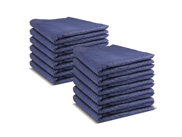 12 Pack Moving Blankets 40'x 72' Heavy Duty Packing Blankets for Shipping Thick Furniture Wrapping for Moving Supplies