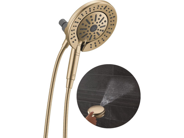 6-Setting In2ition 2-in-1 Dual Shower Head with Handheld High Pressure ProClean Spray, Brushed Gold Detachable Shower Head with Hose, 1.75 GPM Flow...