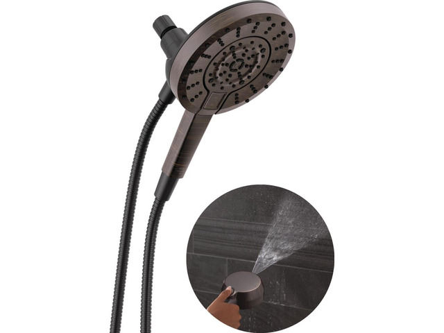 5-Setting In2ition 2-in-1 Dual Shower Head with Handheld High Pressure ProClean Spray, Oil Rubbed Bronze Detachable Shower Head with Hose, 1.75 GPM...