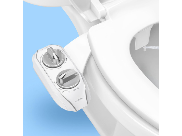NEO 185 PLUS - Patented Bidet Attachment for Toilet, Chrome Non-Electric, Dual Nozzle, Slide-In Install, 360Â° Self-Clean, EZ-Lift to Clean,...