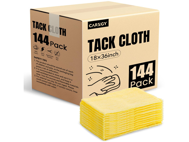 144Pcs Tack Cloth for Removing Dust from Woodworking, 18 x 36 Inches Dust Cloths,Sanding Particles, Clean & Polish, Ideal for Woodworking &...