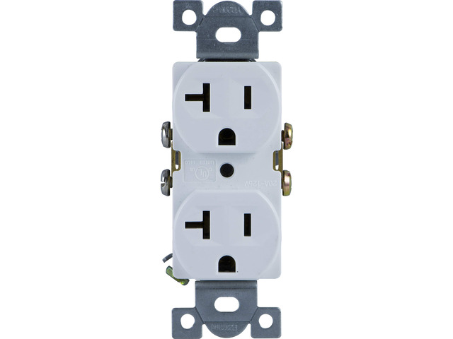 UltraPro Grounding Duplex, White, Wall Receptacle, Replacement, Tamper Resistant, 3 Prong Outlet, Easy Install, UL Listed, 10921, 20A (Pack of 12)