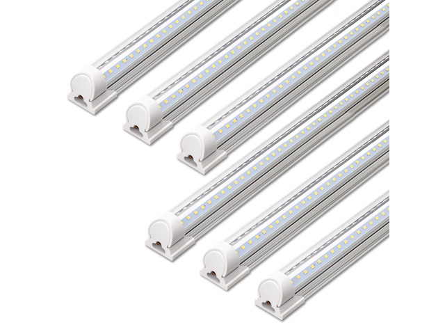 T8 LED Shop Lights 4FT, 40W 5500LM 5000K, 6 Pack, High Output Tube