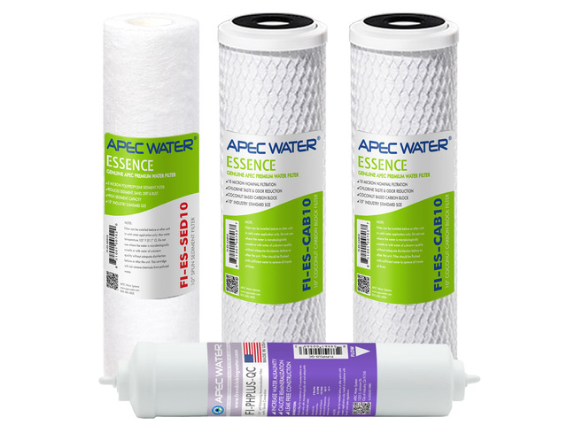 FILTER-SET-ESPH Replacement RO Filter Set, Alkaline, 6 Month High Capacity, for Essence Series, Stage 1-3 & 6, US Made