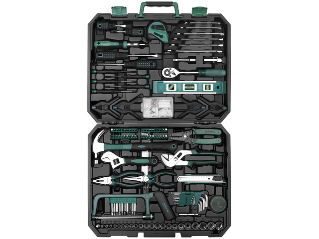 Tool Set: 228 Piece Home Tool Kit, Household Basic Repair Tool Set Comes with Storage ToolBox, Socket Wrench Set for Car, Hand Tool Box Set for...