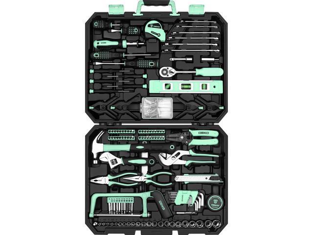 Tool Set: 228 Piece Home Tool Kit, Household Basic Repair Tool Set Comes with Storage ToolBox, Socket Wrench Set for Car, Hand Tool Box Set for...
