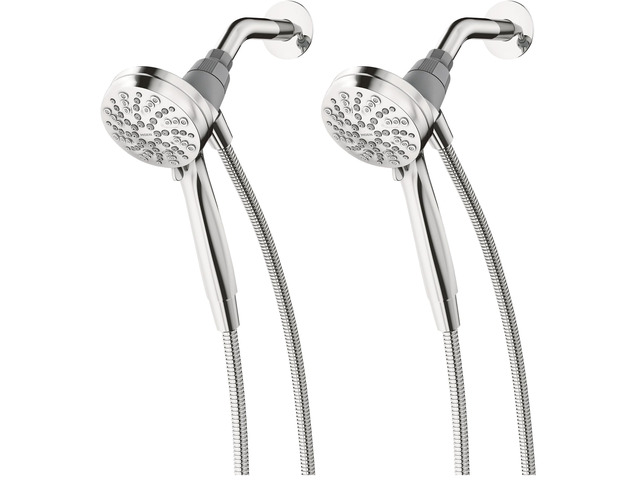 Engage Magnetix Chrome 3.5-Inch Six-Function Detachable Handheld Showerhead with Magnetic Docking System, 26100 (Pack of 2)