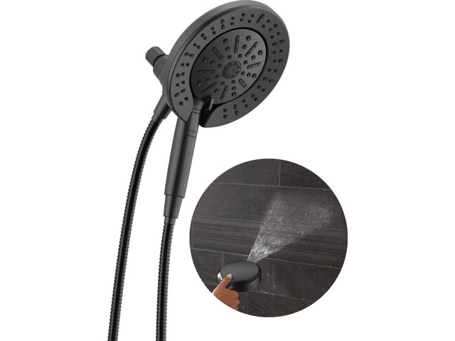 6-Setting In2ition 2-in-1 Dual Shower Head with Handheld High Pressure ProClean Spray, Matte Black Detachable Shower Head with Hose, 1.75 GPM Flow...