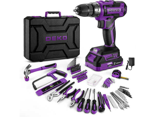 Drill Tool Kit Set: 20V Cordless Power Drill Tool Box with Battery Electric Drill Driver for Men Home Hand Repair Basic Toolbox Tools Sets Drills...