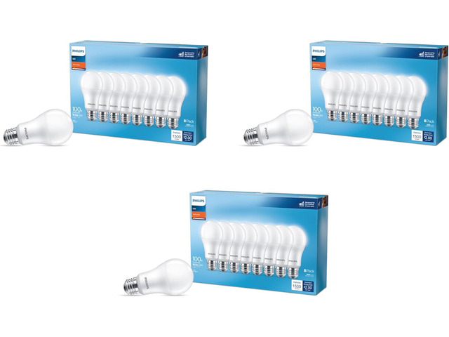 LED 100W A19 24-Pack Basic Soft White (2700K) 1500 Lumen (16.6W = 100W) Frosted Flicker-Free Light Bulbs