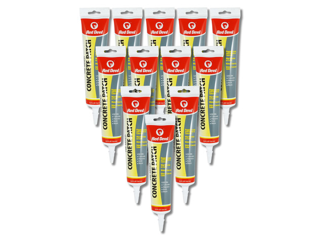 0645 Concrete Repair Patch, Cement Crack Filler, Pre-Mixed, 5.5 Oz. Squeeze Tube, Pack of 12, Gray, 12 Pack, Made in USA