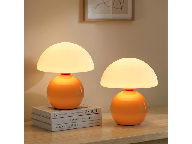Mushroom Lamp Table Lamp for Bedroom, Portables Cordless Table Lamps Set of 2,Wireless lamp,Bedside Tables Touch for Living Room,Mini Mushroom...