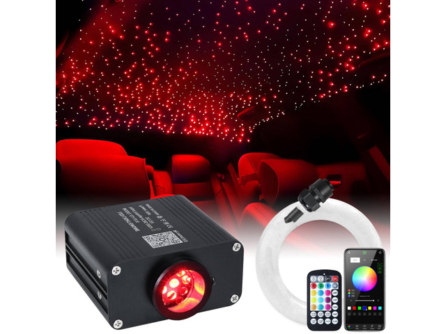 16W Car Home Starlight Headliner Kit, Twinkle & Sound Activate RGBW Fiber Optic Lights with APP & Remote Control, Star Lights for Ceiling...