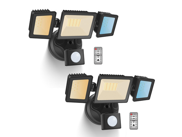Motion Sensor Outdoor Lights with Remote 40W 4000LM Flood Light 120V 3 Modes Dusk to Dawn/Auto/On Time, 3000K-6000K Flood Lights Outdoor Motion...