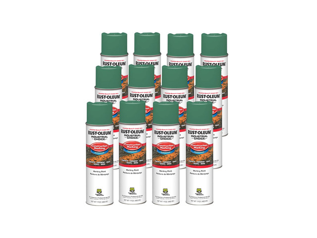 Construction Marking Spray Paint, Water-Based, Safety Green M1400 System, 17oz. Construction & survey marking; fast-dry inverted spray for...