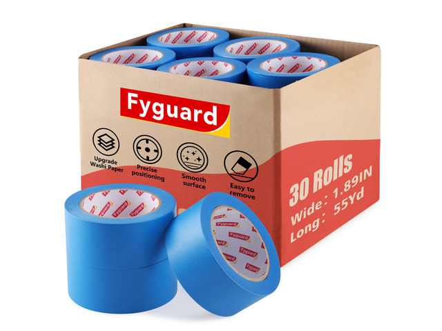 30 Rolls Blue Painters Tape 2 Inch Wide Bulk Masking Tape for Wall Painting