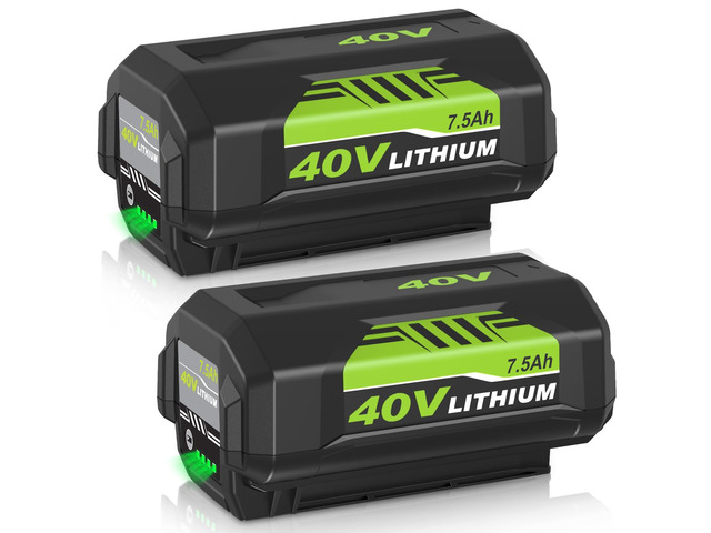 2-Pack 7500mAh Ultra High Capacity Replacement for Ryobi 40 Volt Battery Compatible with Ryobi 40V Battery OP4075A OP40401 OP4026 OP40261 OP4050...
