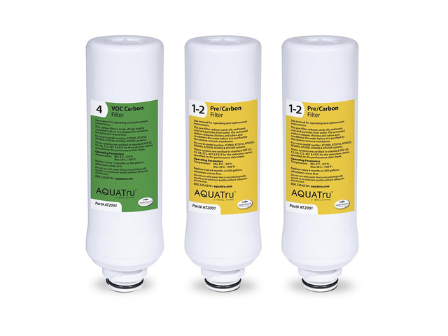AquaTru One-Year Classic Filter Combo Pack Includes 1 Pre/Carbon Filter (Stages 12) & 1 VOC Carbon Filter (Stage 4) Compatible with AquaTru...
