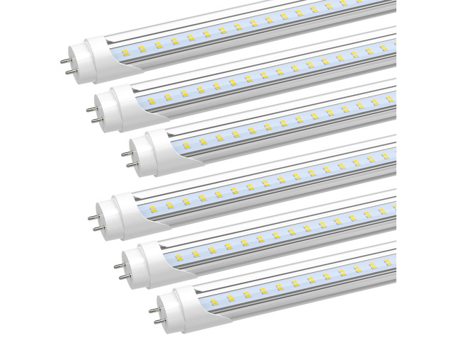 4FT LED T8 Type A+B Tube Lights, 28W(75W Equivalent), 4060LM, 6500K Single or Double End Powered, Plug and Play or Ballast Bypass, 4 Foot T10 T12...