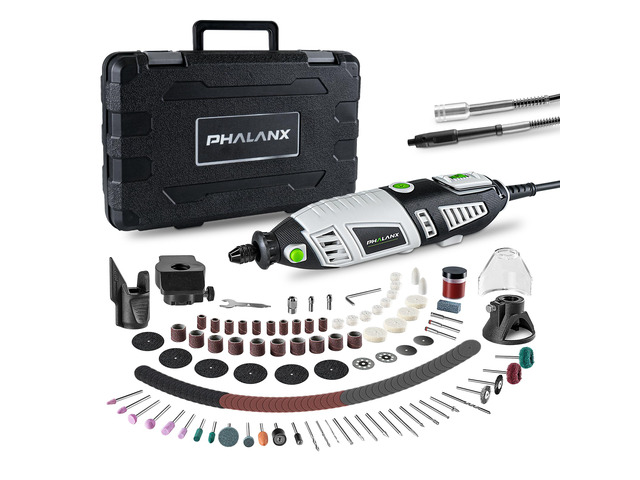 180W Rotary Tool Kit, 1.5-Amp 6 Variable Speed with Flex Shaft, 8000-35000RPM Rotary Multi-Tool& 213pcs Accessories Kit, Power Multiuse Set Prefect...