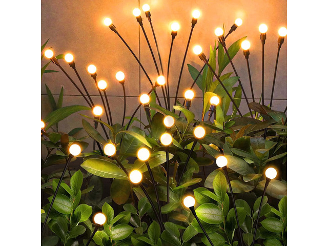 Solar Lights Outdoor 8 Pack of 68 LEDs Swaying Firefly Garden Decor Waterproof Solar Garden Lights for Yard Pathway Patio, Swaying Lawn Decor as...