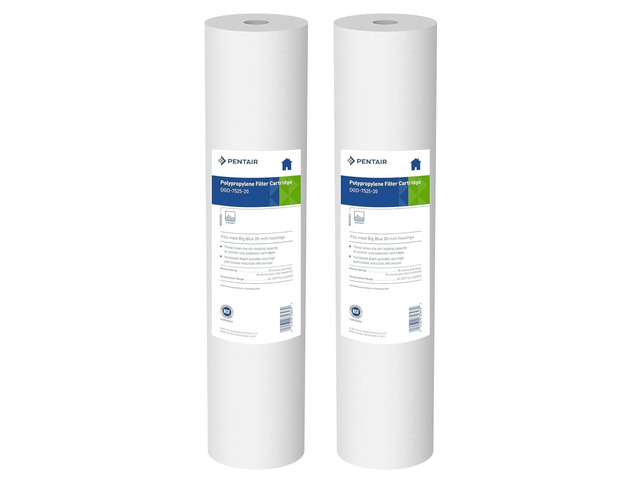 Pentair DGD-7525-20 Big Blue 20-Inch Sediment Filter, Pack of 2 Whole House Spun Polypropylene Sediment Cartridge; 20' x 4.5', 25 Micron, 3X...