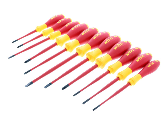 32198 Insulated SlimLine Screwdriver Set, 11-Piece Tight Space Kit 1000V VDE certified, slim profile for tight clearance, Xeno Slotted Phillips...