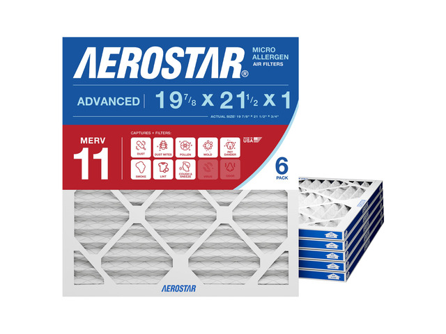 Air Filter 19.875x21.5x1 MERV 11 AC Filter, Furnace Filter, 6 Pack ACTUAL SIZE (19.875 x 21.50 x 0.75) AC Filter, Furnace Filter, Dust, Pet Dander,...