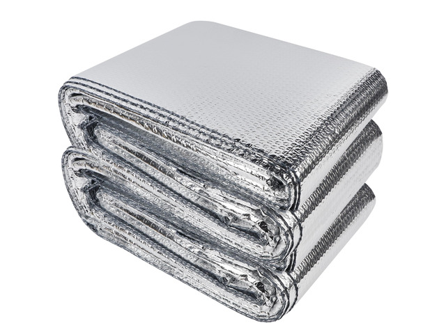 Window Insulation Roll 48IN x 50FT Reflective Heat Shield Bubble Film Double-Sided Aluminum Foil Insulation Weatherproof Garage Door Cover for...