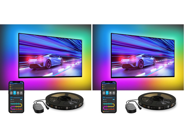TV LED Backlight,RGBIC Smart LED Strip Lights for 70-80 inch TVs, Bluetooth and Wi-Fi Control, Compatible with Alexa & Google Assistant, Music...