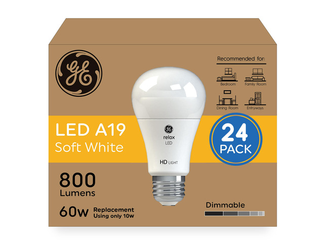 Relax HD LED Light Bulbs, A19 Soft White Light Bulbs, 24 Pack Dimmable LED Bulbs for Bedrooms, Family Rooms, Dining Rooms, and Entryways, 60-Watt...