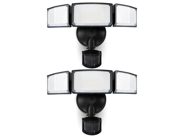 2 Pack 72W 7500LM LED Security Lights Motion Sensor Light Outdoor, 5000K Daylight, IP65 Waterproof, Dusk to Dawn, 3-Head Motion Detected Flood...
