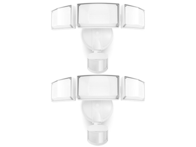 2 Pack 72W 7500LM LED Security Lights Motion Sensor Light Outdoor, 5000K Daylight, IP65 Waterproof, Dusk to Dawn, 3-Head Motion Detected Flood...