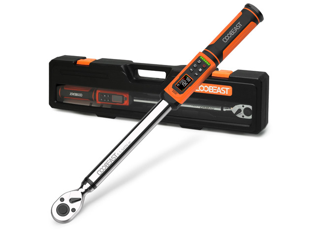 1/2 Drive Digital Torque Wrench(3.76-250.8 Ft. lbs./5.1-340Nm) Preset Value Torque Wrench with ±2% accuracy, Buzzer and LED Flash Five Units of...