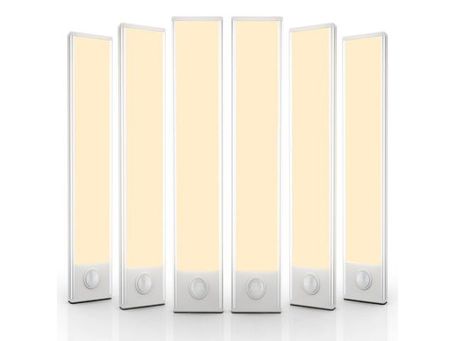 14 inch Under Cabinet Lighting, 6 Pack Motion Sensor Light Indoor Rechargeable Magnetic Closet Lights Battery Operated, Under Counter Lights for...