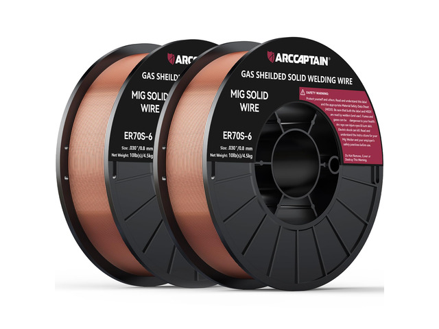 MIG Welding Wire ER70S-6.030' 10LB x 2 Smooth Wire Feeding, Stable Arc, Low Spatter & Clean Weld Beads for Mild Steel Fabrication
