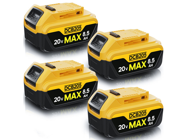 4 Pack 8.5Ah Replacement Compatible for Dewalt 20V Max Battery High Capacity Batteries Cordless Power Tools 20 Volt Baterías DCB201 DCB203 DCB204...