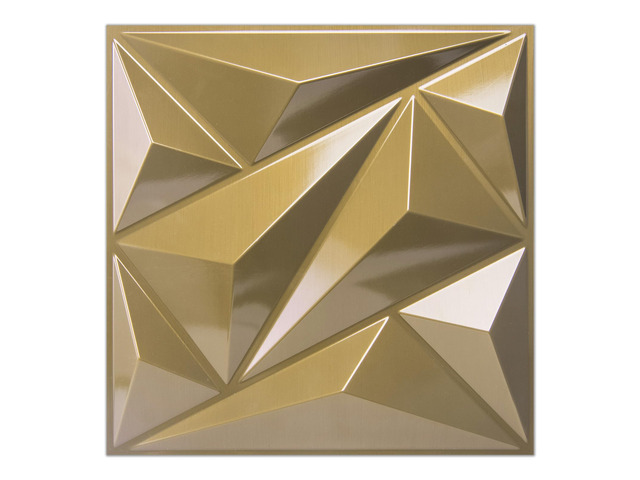 33 Pack 3D Wall Panel Diamond for Interior Wall Décor, PVC Textured Wall Panels, 12''x12'' Cover 32.Sq. Ft. Golden