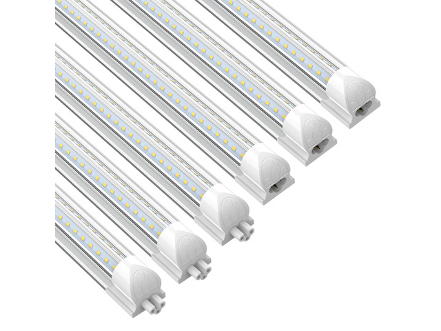 (6-Pack) LED Shop Lights 2FT, 22W 3300 LM 6500K, V-Shaped Linkable High-Efficiency Under Cabinet Lighting, T8 Shop Light for Workbench, Kitchen,...