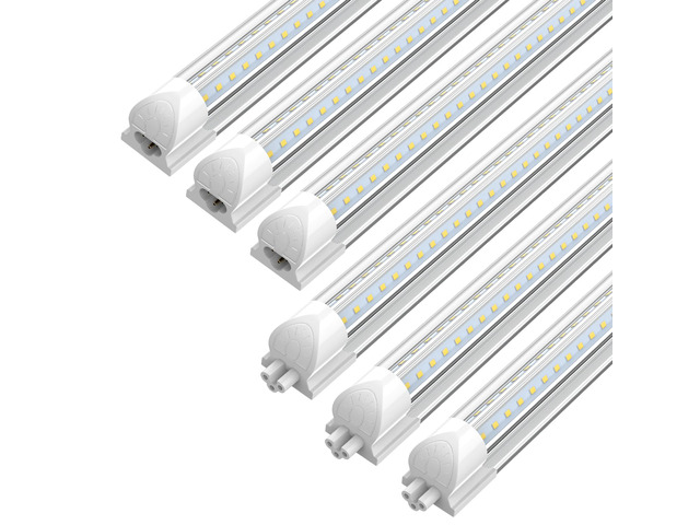 (6-Pack) LED Shop Lights 2FT, V-Shaped Linkable 22W 3300LM 5000K Under Cabinet Lighting, T8 Tube Light Fixtures, Shop Light for Workbench, Kitchen,...