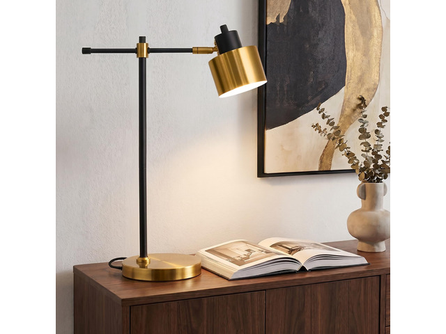 22.2' Modern Desk Lamp, Metal Table Lamp with LED Bulb, Adjustable Reading Lamps for Living Room, Mid Century Task Lamp for Home Office, Industrial...