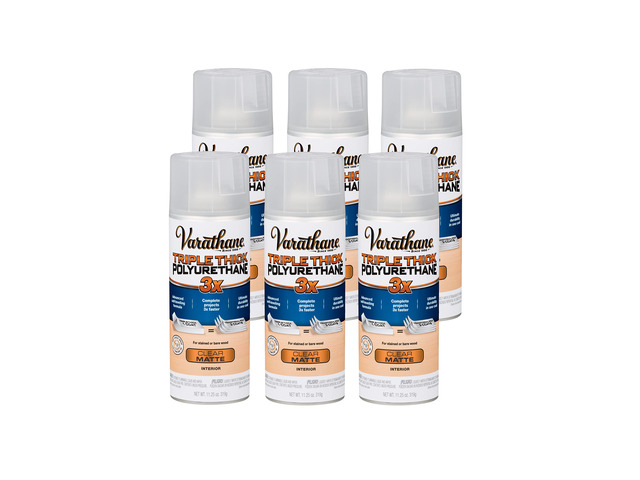 Triple Thick Polyurethane Matte Wood Finish Spray One Coat Protection, Self-Leveling Formula, Scratch And Stain Resistance, Aerosol Application,...