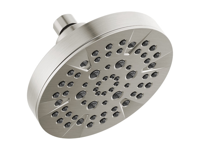 6-Setting Brushed Nickel Shower Head with High Pressure Spray, 6 Inch Round Shower Head, Showerheads, 1.75 GPM Flow Rate, Stainless 52535-SS