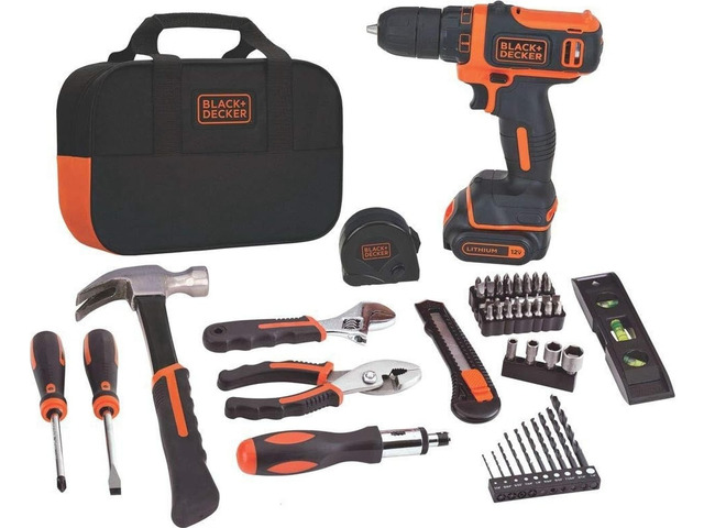 12V MAX Drill & Home Tool Kit, 60-Piece (BDCDD12PK)