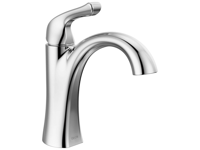 Arvo Chrome Bathroom Faucet 1 Hole, Single Hole Bathroom Sink Faucet for Vanity, Push-Pop Drain Assembly, Chrome 15840LF