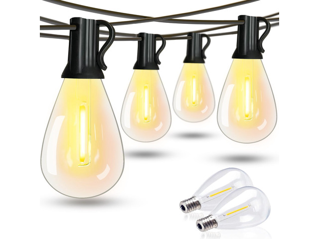 300FT Outdoor String Lights,120+2 Led Waterproof Shatterproof Edison Bulbs S11 Hanging Outside Patio Lights for Porch Deck Garden Backyard Balcony...