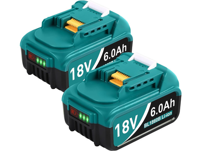 2Pack 18-Volt Replace for Makita 18V Battery BL1860B, Replacement Batteries Compatible with Makita BL1860 BL1820 1830B 1840B 1850B, Fit with...