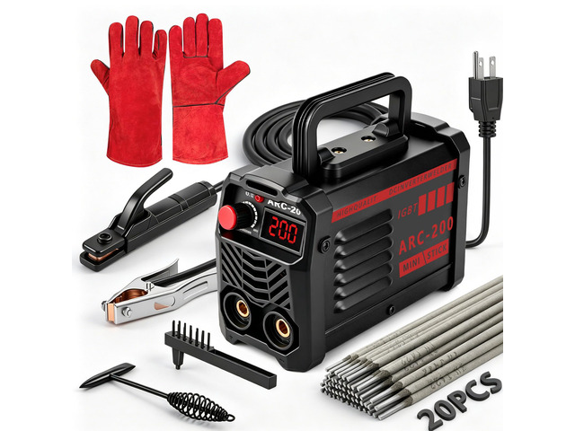 200Amp 20PCS Rods Stick Welder, Super MINI Portable Welding Machine IGBT Inverter Welder Machine 110V with Hot Start/Arc Force/Anti-Stick, ARC...