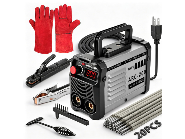 200Amp 20PCS Rods Stick Welder, Super MINI Portable Welding Machine IGBT Inverter Welder Machine 110V with Hot Start/Arc Force/Anti-Stick, ARC...